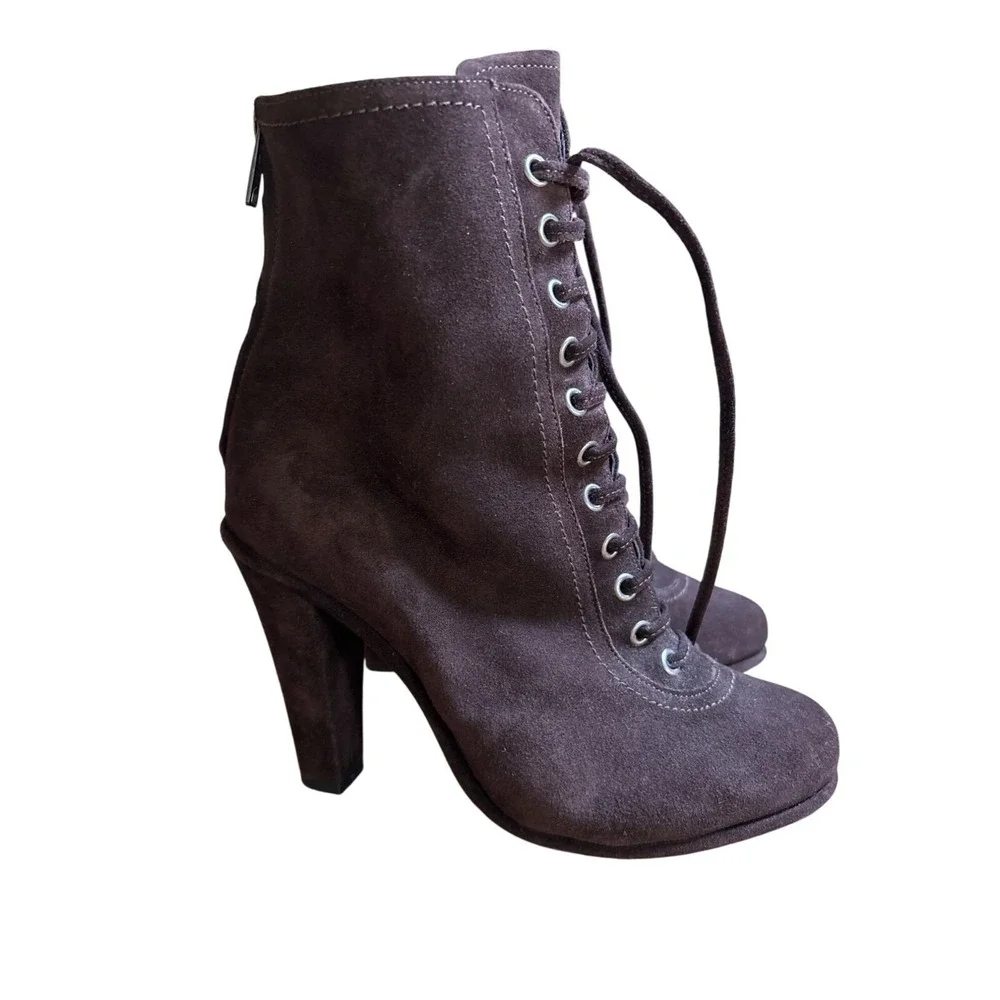 AllSaints Grimsby Size Euro 40 / US 9 Women's Lace Up Boots‎ Booties Heels Brown